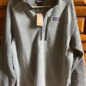 Patagonia 1/4 zip-up mens pullover “nickel with forge grey sleeves”